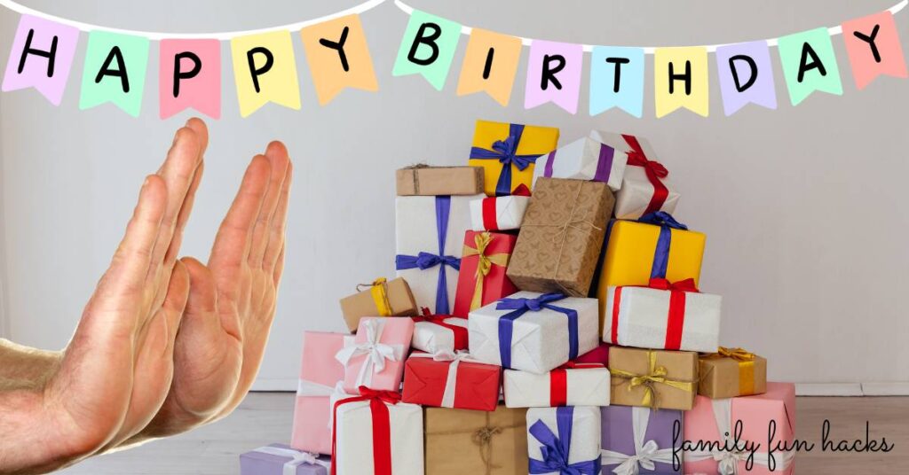 How To Say No Gifts For Birthday